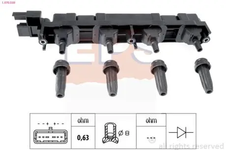 1970509 Котушка Citroen C4/C8 Peugeot 206, 307, 406, 407, 607, 807 EPS підбір по vin на Brocar