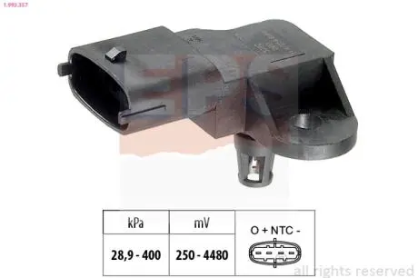 1993357 Датчик давления выпускных газов Volvo S60/S80/V40/V60 2.0 13- EPS подбор по vin на Brocar