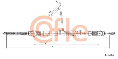 115666 Трос ручніка правий Ford Tansit Connect 04/00- 1310/1018mm COFLE підбір по vin на Brocar
