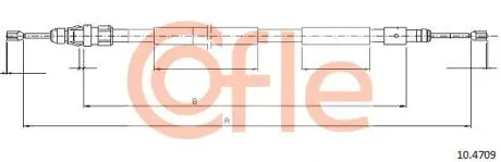 104709 Трос ручного тормоза зад. Поры Citroen Berlingo (MF) 1996/07- COFLE подбор по vin на Brocar
