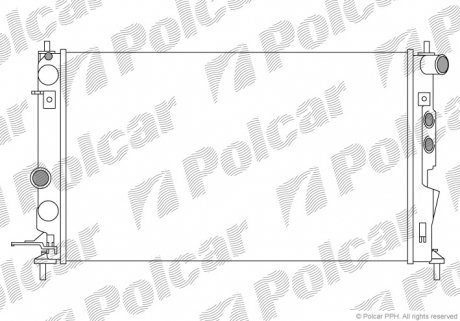 551608A4 Радиатор основной Opel Vectra B (+AC) 1.6-2.6 09.88-07.03 POLCAR подбор по vin на Brocar