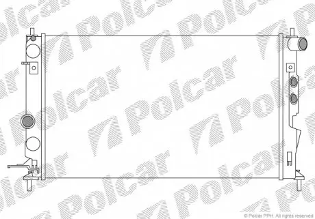 551608A4 Радіатор основний Opel Vectra B (+AC) 1.6-2.6 09.88-07.03 POLCAR підбір по vin на Brocar