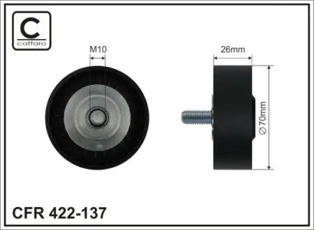 422137 70x10x26 Ролік паска генерат. BMW E60/65/66 4,0-4,5i 01- CAFFARO підбір по vin на Brocar