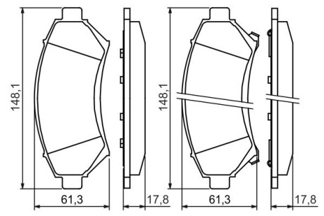 0986424466 Гальмівні колодки перед. дискові Opel Sintra 2.2-3.0 -99 BOSCH підбір по vin на Brocar