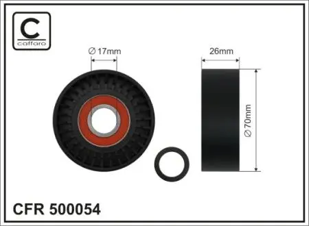500054 70x17x26 Натяжник паска генератора MB Sprinter 3.0 CDI CAFFARO підбір по vin на Brocar