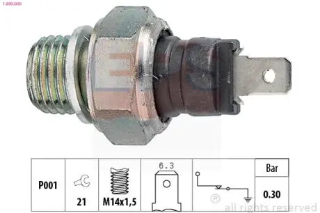 1800000 Датчик тиску масла 0,3 bar Fiat Ducato/VW LT 28-46 97- EPS підбір по vin на Brocar