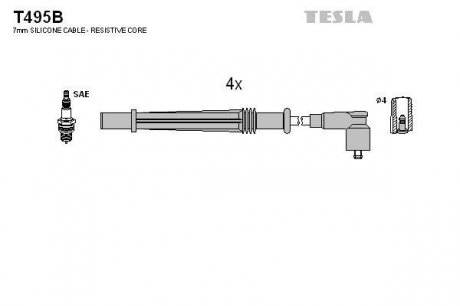 T495B Комплект кабелів високовольтних TESLA підбір по vin на Brocar