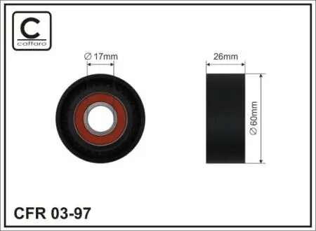 0397 60x17x26 Сам ролик Renault Megane 1,9D Laguna 1,9 dTI CAFFARO підбір по vin на Brocar