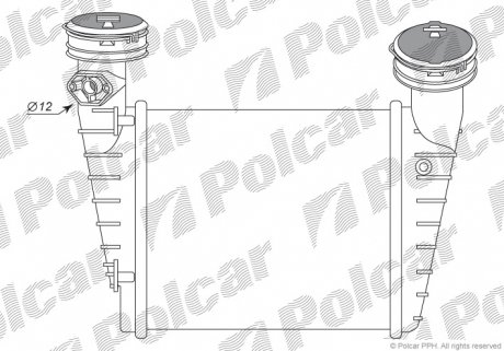 9548J82 Радиатор интеркулера VAG Superb/Passat 1.8T AWT 2001- POLCAR подбор по vin на Brocar