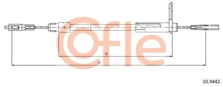 109442 Трос ручного гальма правий DB E200-420,E220-300D 95 COFLE підбір по vin на Brocar