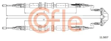 115857 Трос ручніка Opel Astra / Zafira (барабани) зад. 98- COFLE підбір по vin на Brocar