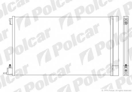 5520K8C1 Радиатор кондиционера Opel Insignia 1.6-2.8 07.08- POLCAR підбір по vin на Brocar