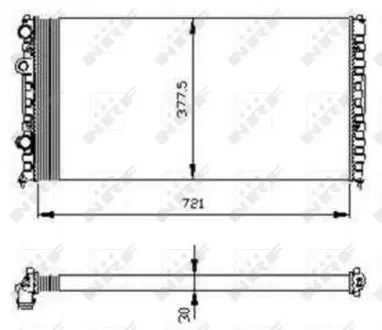 54696 Радиатор охлаждения VW Passat 1.6-2.8 90-97 NRF підбір по vin на Brocar
