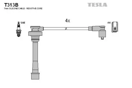 T313B Комплект кабелів високовольтних TESLA підбір по vin на Brocar