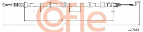 107398 Трос ручного гальма зад. Л/П 4 Motion VW T5 04-15 COFLE підбір по vin на Brocar