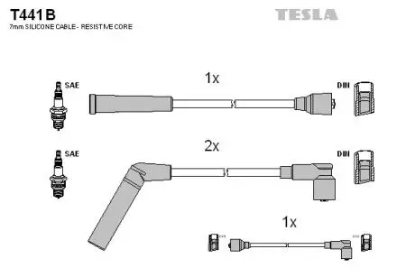 T441B Комплект кабелів високовольтних TESLA підбір по vin на Brocar