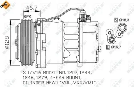 32168 Компрессор кондиционера VW LT 28-46/ T4 96-06 NRF подбор по vin на Brocar