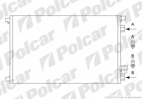 6012K8C1S Радиатор кондиционера Renault Megane 1.5dCi 05- POLCAR підбір по vin на Brocar