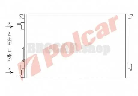 5518K8C1 Радіатор кондиціонера POLCAR підбір по vin на Brocar