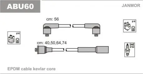 ABU60 Провід В / В VW Golf/Passat/Polo 1.6/2.0 98-06 JANMOR підбір по vin на Brocar