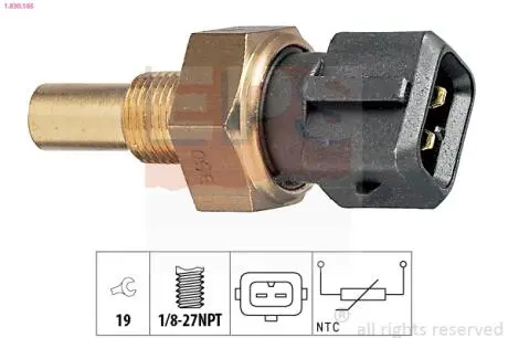 1830165 Датчик температури охолоджуючої рідини Ford Transit 1.8 16V/2.0 94-13 (чорний) (2 конт.) EPS підбір по vin на Brocar