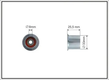 500134 Направляючий ролик BMW E30,E36 (316i,318i), E34 (E518i) M40 (32/40x25) CAFFARO підбір по vin на Brocar