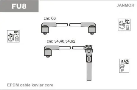 FU8 Провід В / В Ford Scorpio/Sierra 2,0 Dohc -93 JANMOR підбір по vin на Brocar