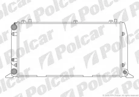1307084 Радиатора Audi 80/90 86-91, Cabriolet 2.0 91- POLCAR підбір по vin на Brocar