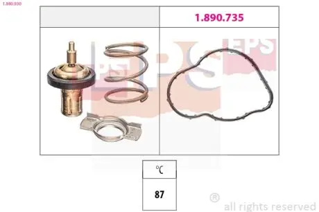 1880930 Термостат 87°C Nissan/Renault 1.5dCi 02.09- EPS подбор по vin на Brocar