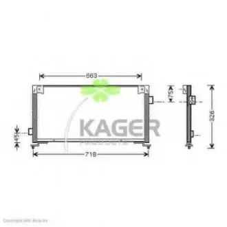 946078 Радиатор кондиционера Subaru Legacy 2.0 98- KAGER подбор по vin на Brocar