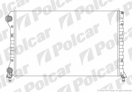 304008A4 Радиатор двигателя Fiat Doblo 1,9 D 01- (+AC) POLCAR підбір по vin на Brocar