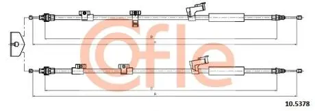 105378 Трос ручного гальма зад. Ford C-MAX II 10- COFLE підбір по vin на Brocar