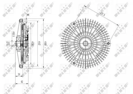 49583 Віскомуфта DB W124/201 OM601-606 200D-300D NRF підбір по vin на Brocar