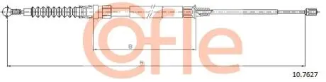 107627 Трос ручного тормоза VW Touran, 1,4-2,0, 04- COFLE підбір по vin на Brocar