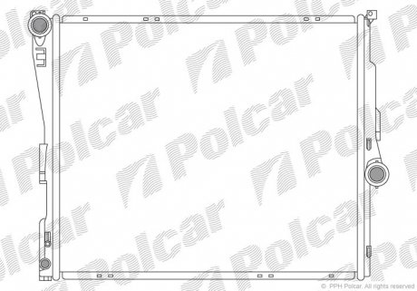 2055081 Радіатор основний BMW X3(E83) 2.0-3.5 04- POLCAR підбір по vin на Brocar