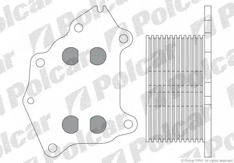 5102L82 Масляный радиатор Citroen/Peugeot 1.6 HDI POLCAR подбор по vin на Brocar