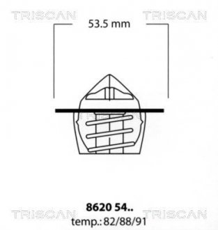 86205488 Термостат Citroen/Peugeot 88C 1.0-1.6 87- TRISCAN подбор по vin на Brocar