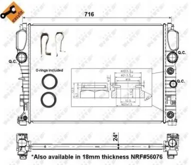 53423 Радиатор охлаждения MB E-class (W211/S211)/CLS-class (C219) 02-10 (451x640x24) NRF подбор по vin на Brocar
