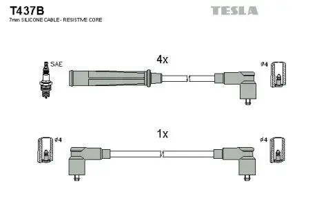 T437B Провід В / В Bmw 315 E 21 1.6 81.02-83.07 TESLA підбір по vin на Brocar
