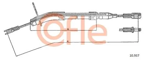 10937 Трос ручного тормоза левый DB W123 76-85 COFLE підбір по vin на Brocar
