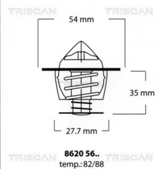 86205682 Термостат Citroen/Peugeot 1.8D-2.0D 85- TRISCAN подбор по vin на Brocar