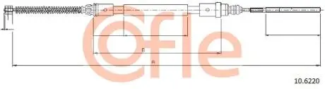 106220 Трос ручного гальма зад. Л PEUGEOT 406 COFLE підбір по vin на Brocar