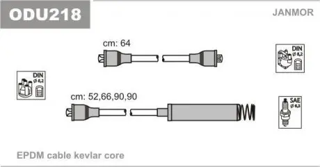 ODU218 Провід В / В Opel Kadett 1.8, 2.0 84-92 JANMOR підбір по vin на Brocar