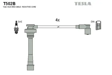 T502B Комплект кабелів високовольтних TESLA підбір по vin на Brocar