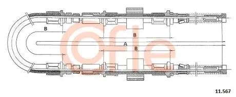 11567 Трос полотенца Ford Transit 80-120 86- COFLE підбір по vin на Brocar