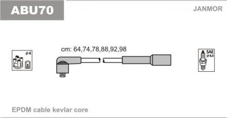 ABU70 Провода В/В VW VR6 2.8I, 2.9I 91- 97 JANMOR подбор по vin на Brocar