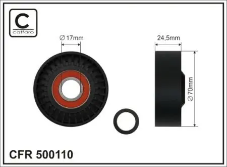 500110 70x10x25 Ролік Bmw 7/X5 E65/66 01-&gt; CAFFARO підбір по vin на Brocar