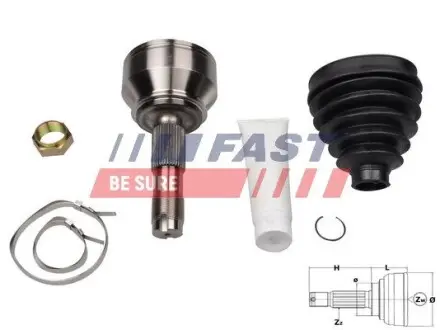 FT25079K ШРКШ зовнішній комплект FIAT Ducato 06-14; PEUGEOT Boxer 06-14; CITROEN Jumper 06-14 FAST підбір по vin на Brocar