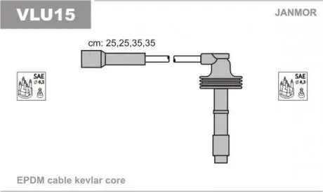 VLU15 Дроти В/В Volvo V40 1.6/1.8/2.0 95- JANMOR підбір по vin на Brocar