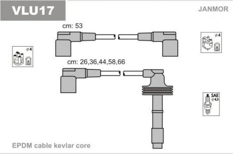 VLU17 Провода В/В Volvo S70 2.0-2.5 97-00 JANMOR підбір по vin на Brocar